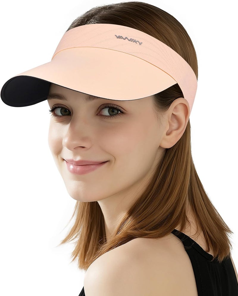 YANIKY Sun Visor Hat for Women,UPF50+ Seamless Sun Hats Men Women Lightweight Sports Cap Stretchy Ponytail Hat for Outdoor - Image 1
